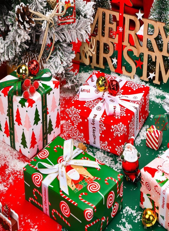 WRAPAHOLIC 30 Inch Christmas Wrapping Paper Roll - Jumbo Roll Red, Green and Pink Christmas Gnome Elf Holiday Collection - 4 Rolls - 30 Inch x 120 Inch Per Roll - Image 5